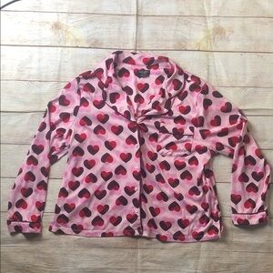 Kate Spade Pink and Red Heart Pattern Shirt